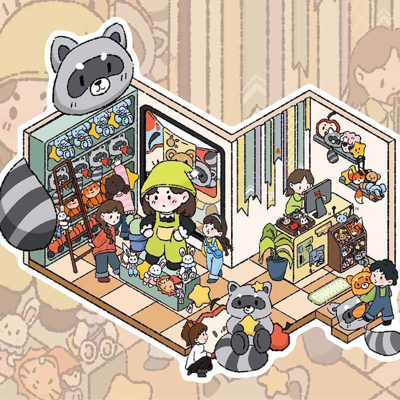 Global Playgrounds DIY 3D Scene Stickers 4 Cute Miniature Scenes(S)