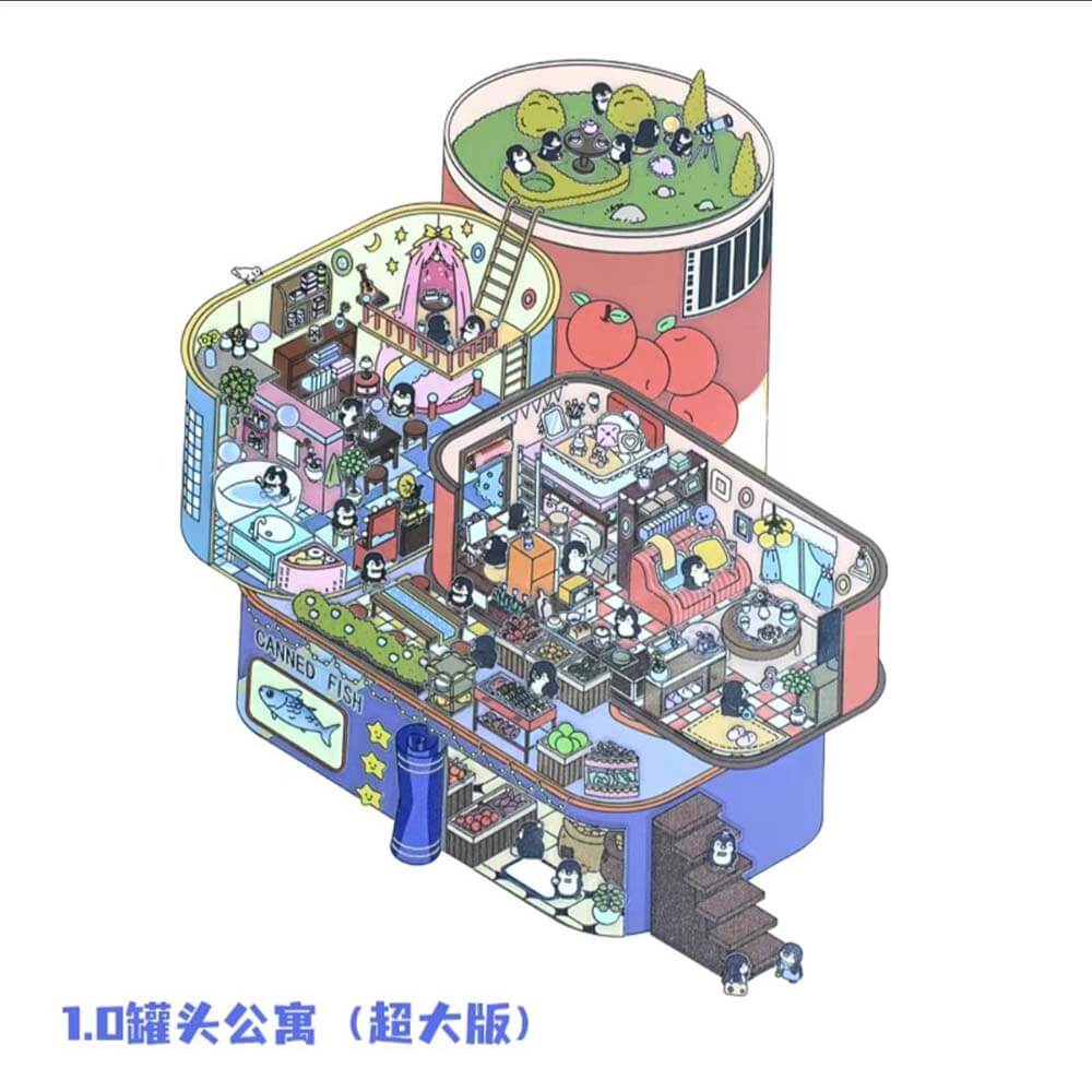 Fantasy House 1.0 DIY 3D Scene Stickers 2 Cute Miniature Scenes(L)