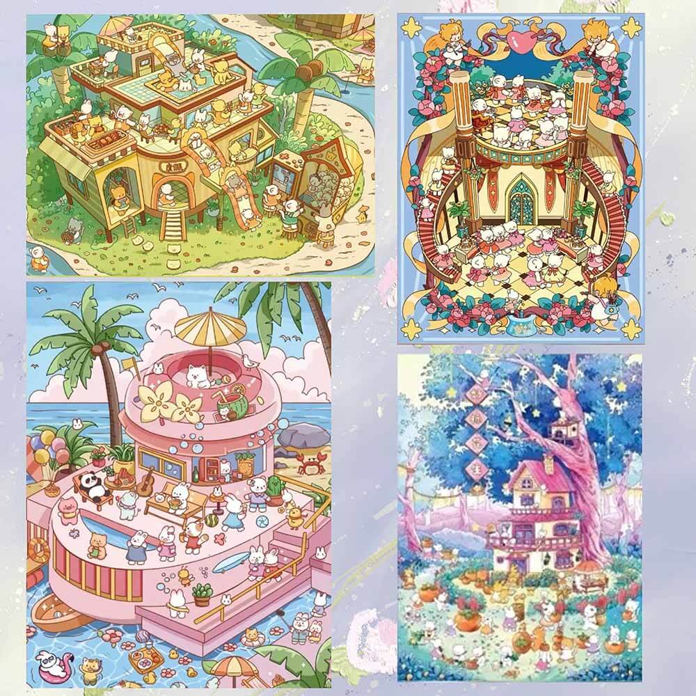 Good Time DIY 3D Scene Stickers 4 Cute Miniature Scenes(S)