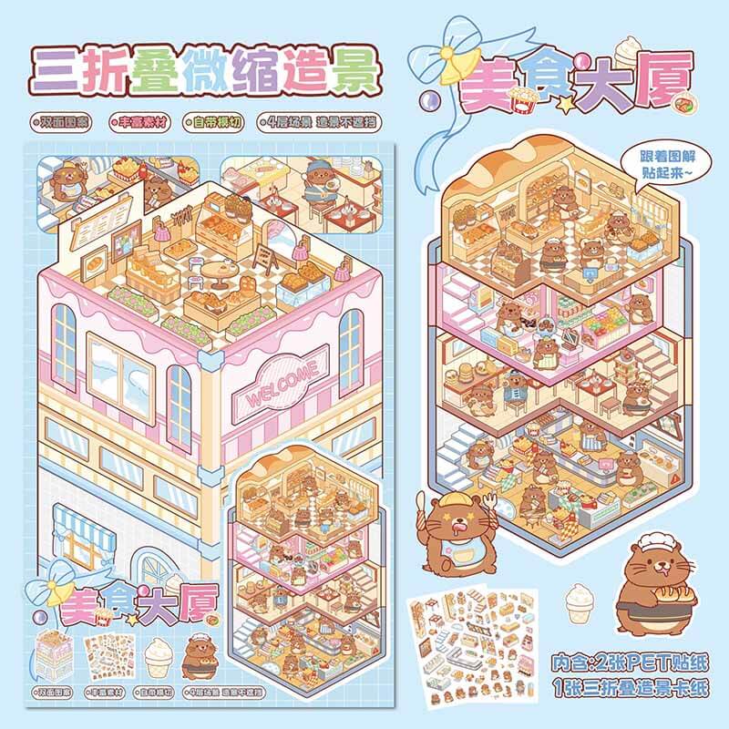 Gourmet Getaways DIY 3D Sticker Collection 3 Cute Miniature Scenes