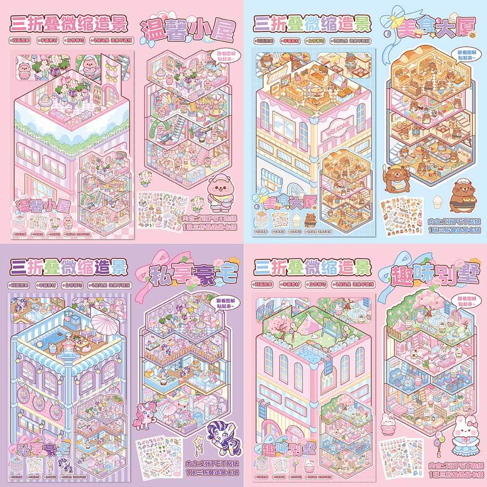 Gourmet Getaways DIY 3D Sticker Collection 3 Cute Miniature Scenes