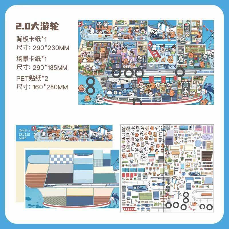 Happy Journeys DIY 3D Scene Stickers 2 Cute Miniature Scenes