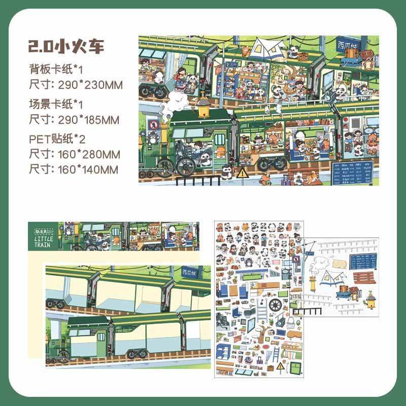 Happy Journeys DIY 3D Scene Stickers 2 Cute Miniature Scenes