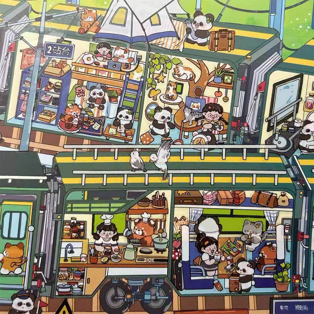 Happy Journeys DIY 3D Scene Stickers 2 Cute Miniature Scenes