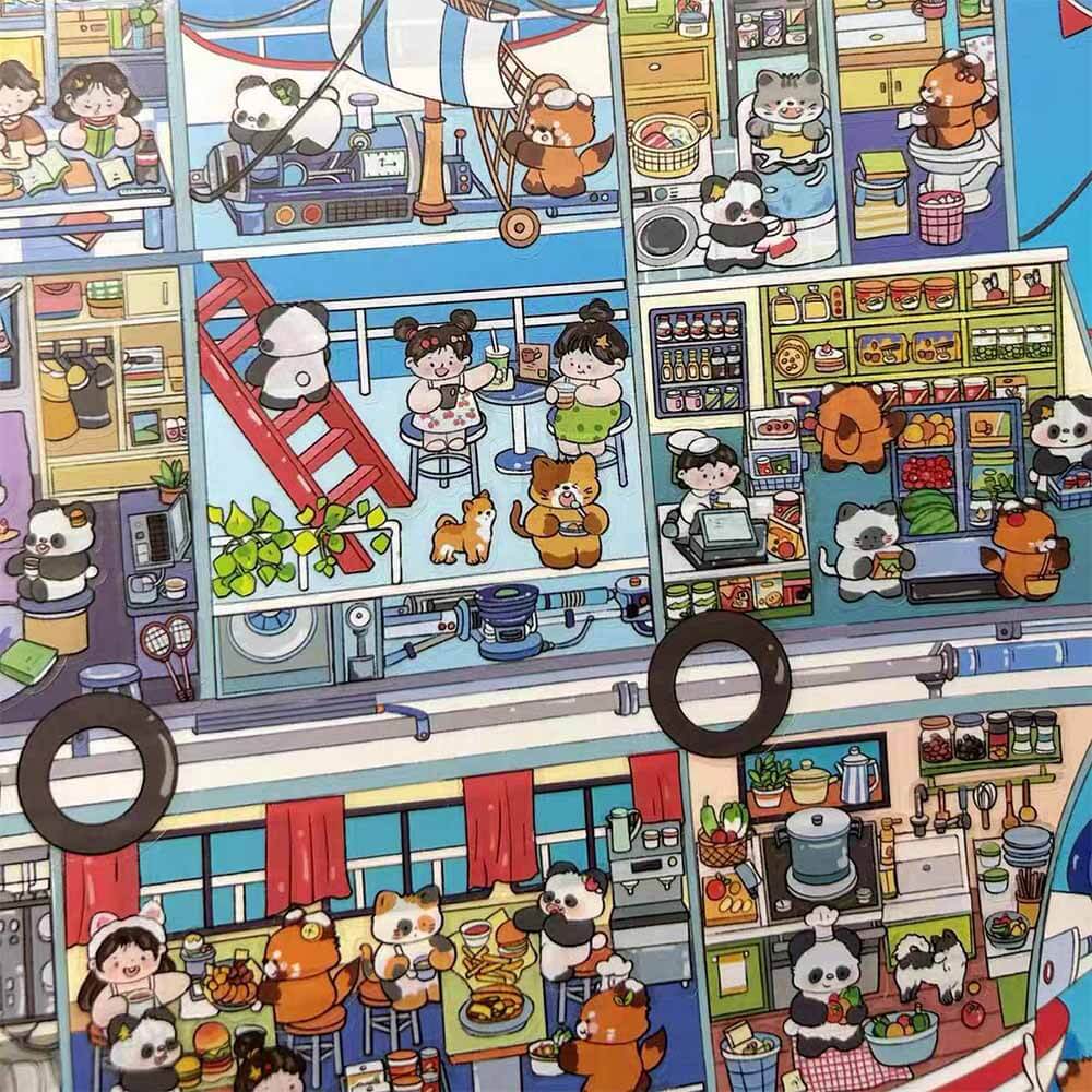 Happy Journeys DIY 3D Scene Stickers 2 Cute Miniature Scenes