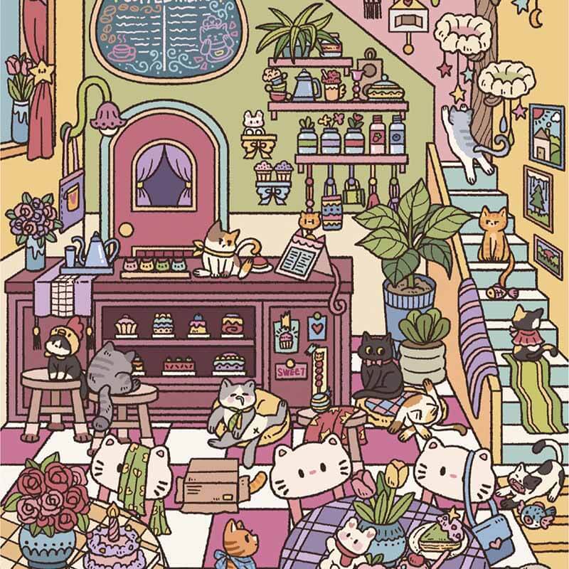 Happy Little Zones DIY 3D Scene Stickers 4 Cute Miniature Scenes(XS)