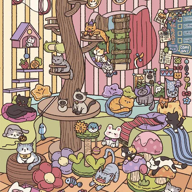 Happy Little Zones DIY 3D Scene Stickers 4 Cute Miniature Scenes(XS)