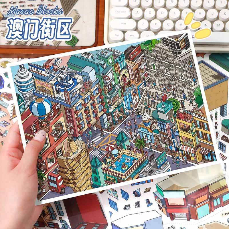 Harbor City Streets DIY 3D Scene Stickers 2 Cute Miniature Scenes(L)