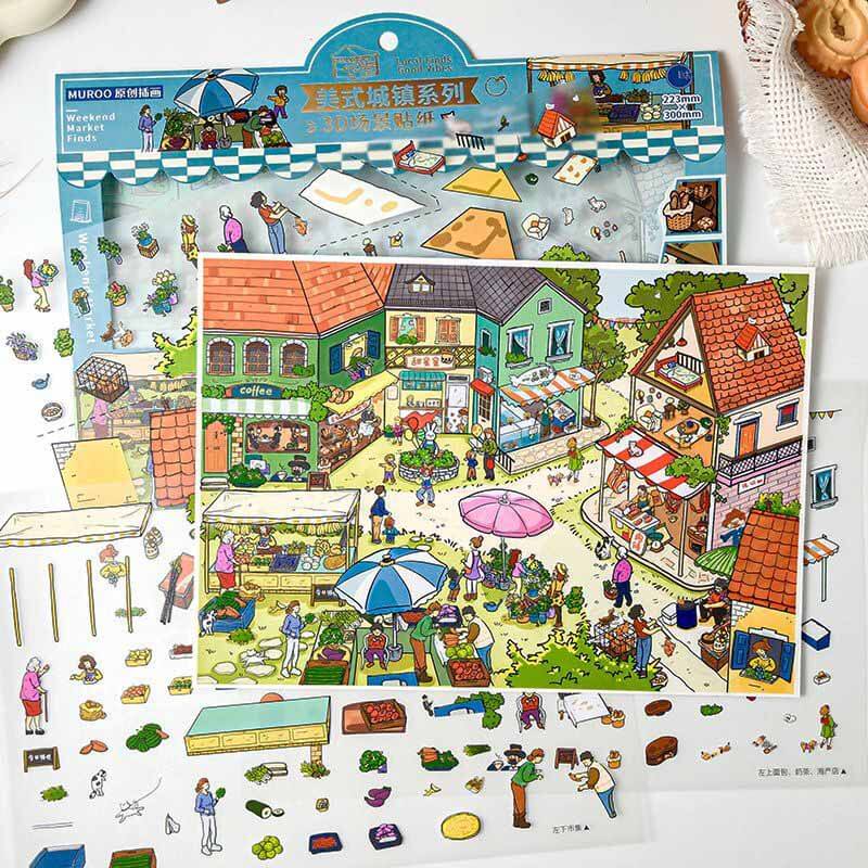 Harvest Day DIY 3D Sticker 2 Cute Miniature Scenes(L)