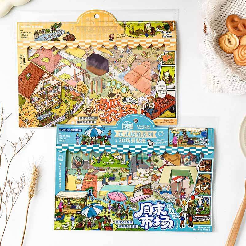 Harvest Day DIY 3D Sticker 2 Cute Miniature Scenes(L)