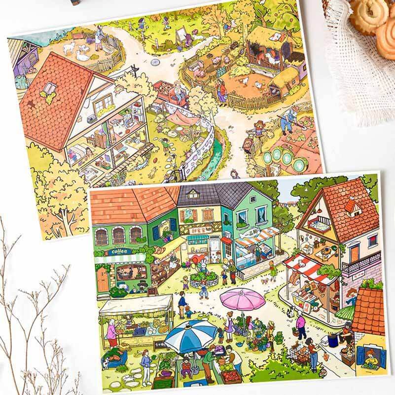 Harvest Day DIY 3D Sticker 2 Cute Miniature Scenes(L)