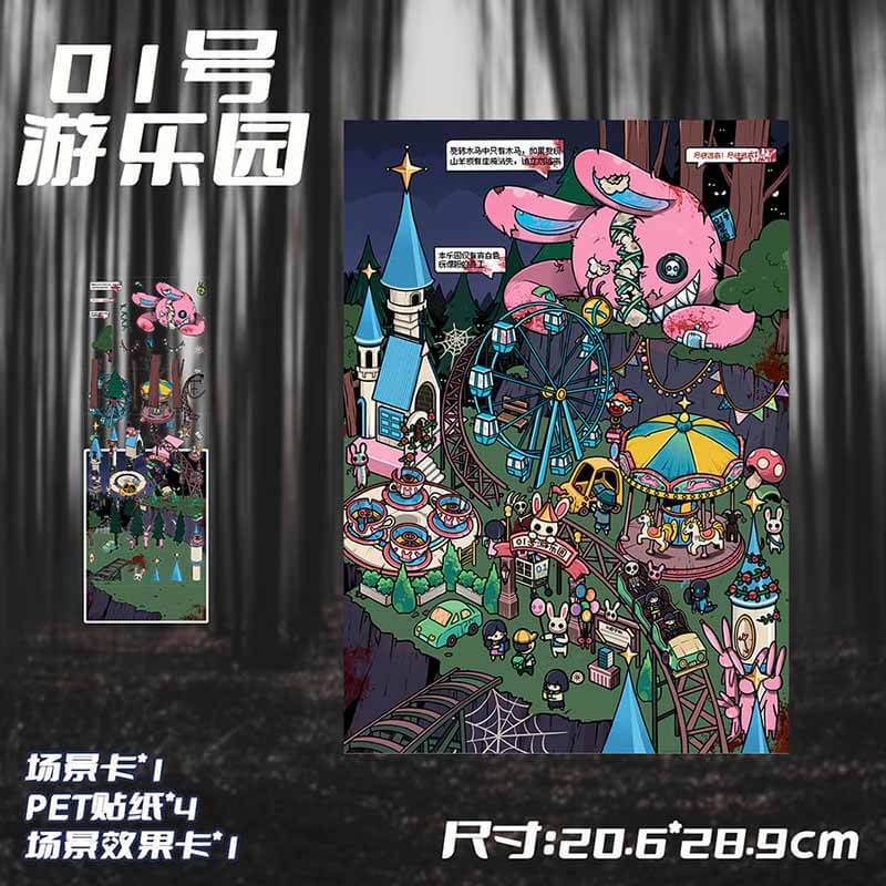 Haunted Park DIY 3D Scene Stickers 2 Cute Miniature Scenes(L)