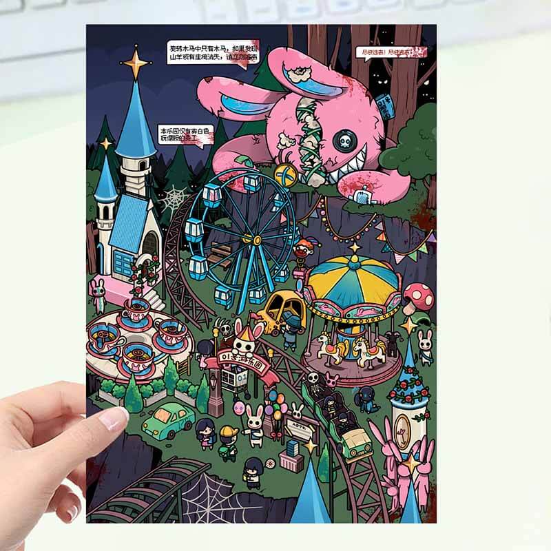 Haunted Park DIY 3D Scene Stickers 2 Cute Miniature Scenes(L)