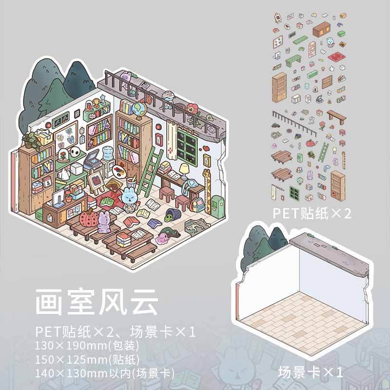 Haunting Tales DIY 3D Scene Stickers 4 Cute Miniature Scenes(S)