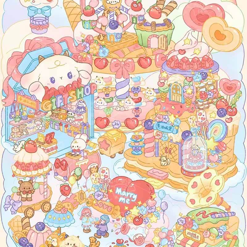 Heartfelt Scenes DIY 3D Scene Stickers 4 Cute Miniature Scenes(L)