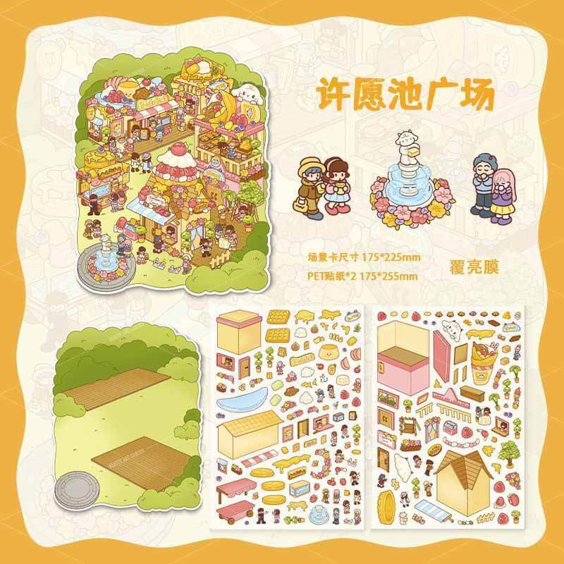 Heartfelt Scenes DIY 3D Scene Stickers 4 Cute Miniature Scenes(L)