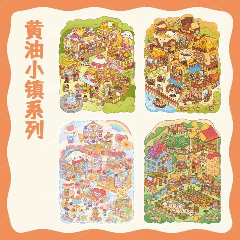 Heartfelt Scenes DIY 3D Scene Stickers 4 Cute Miniature Scenes(L)