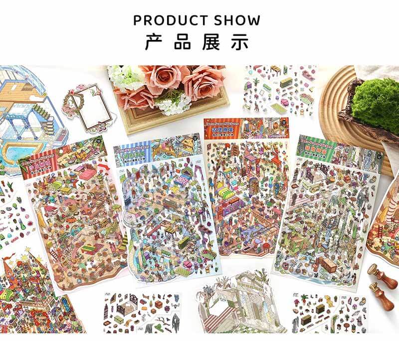 Hidden Realm DIY 3D Scene Stickers 4 Cute Scenes(L)