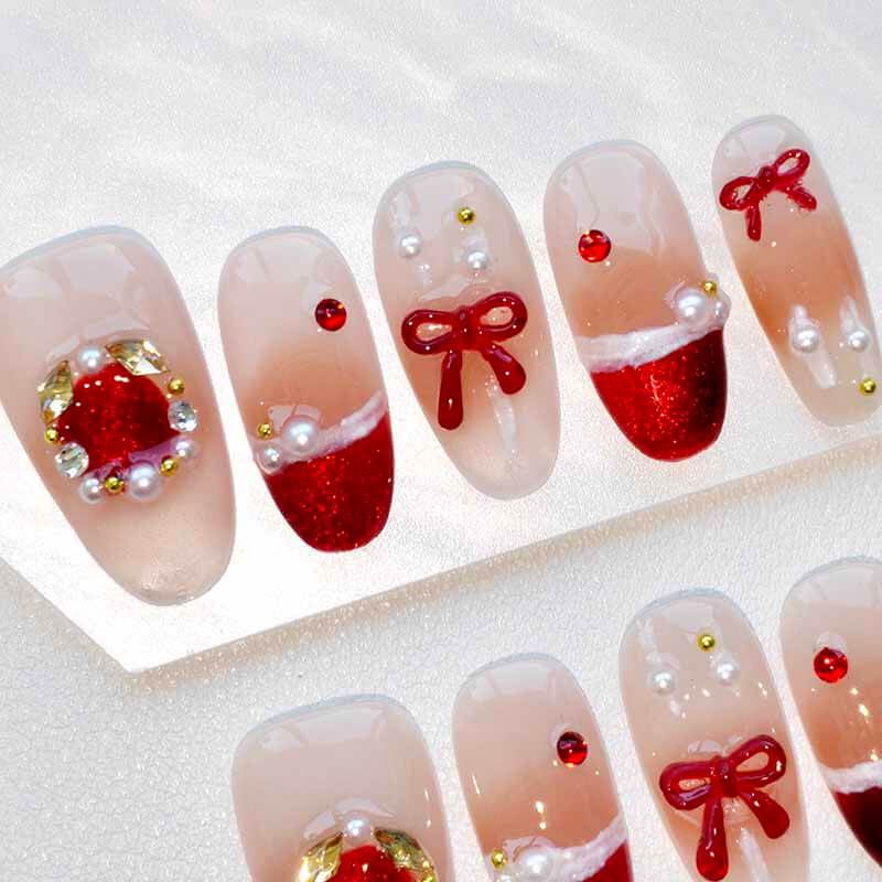 Beauty Art Garden Press On Nail Holiday Red Velvet 210