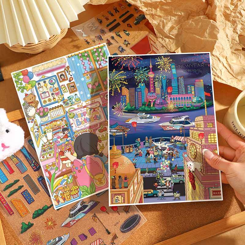Holiday Wishe DIY 3D Scene Stickers 3 Cute Miniature Scenes(L)