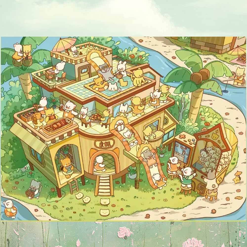 Good Time DIY 3D Scene Stickers 4 Cute Miniature Scenes(S)