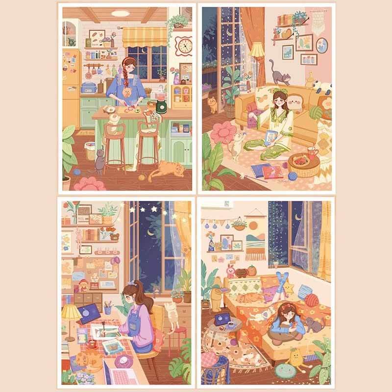 Homegirl DIY 3D Scene Stickers With Guide Lines(S)