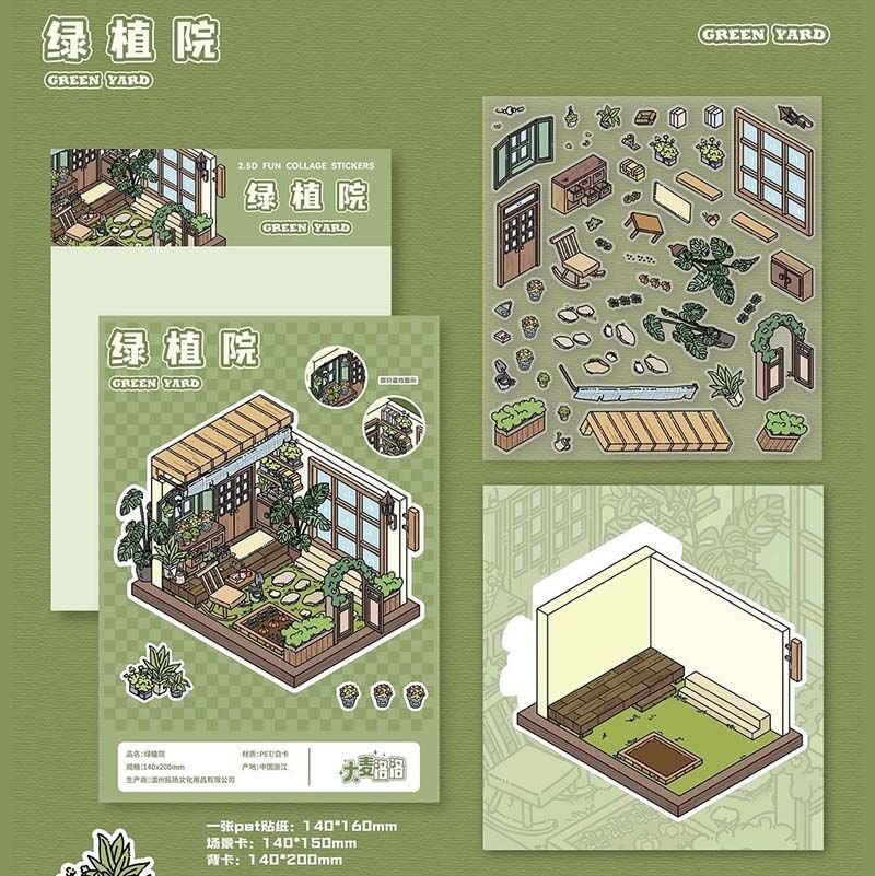 Homely Delights DIY 3D Scene Stickers 4 Cute Miniature Scenes(S)