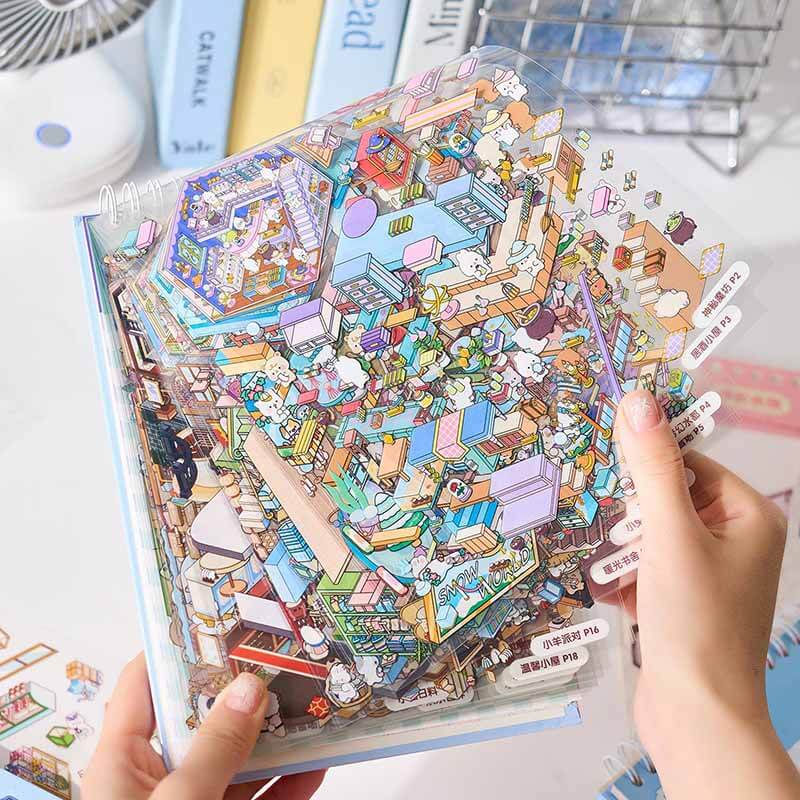 Hopscotch Book 1.0 DIY 3D Sticker Collection 20 Cute Miniature Scenes