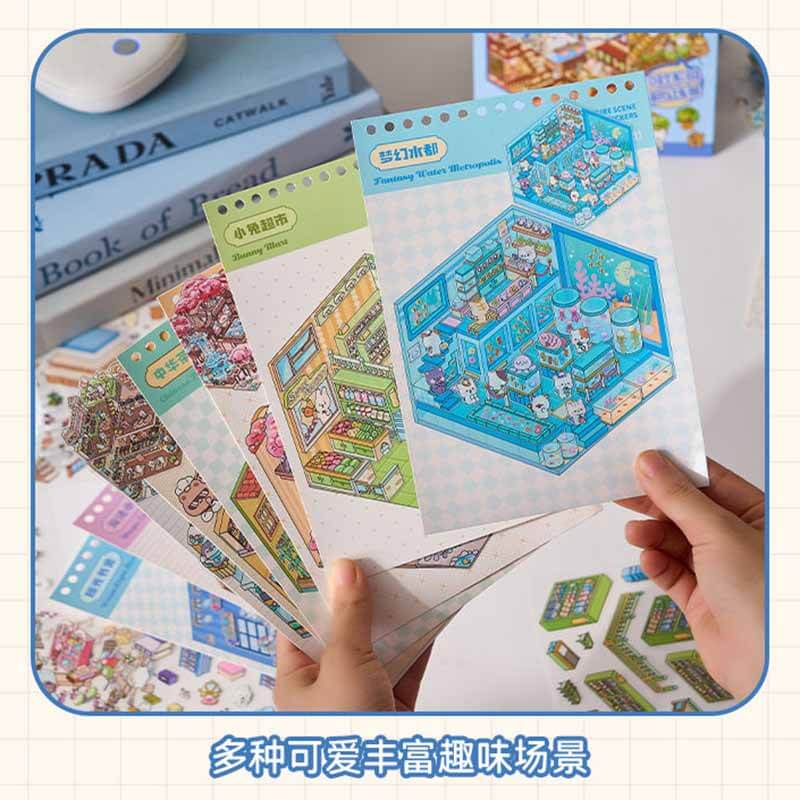 Hopscotch Book 1.0 DIY 3D Sticker Collection 20 Cute Miniature Scenes