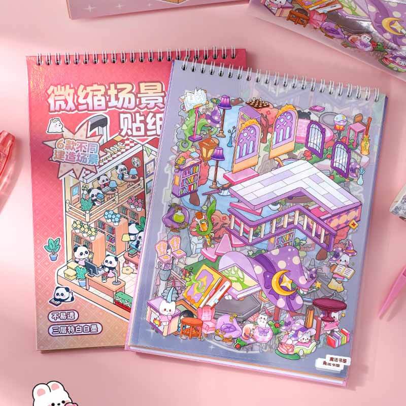 Hopscotch Book 2.0 DIY 3D Sticker Collection 6 Cute Miniature Scenes