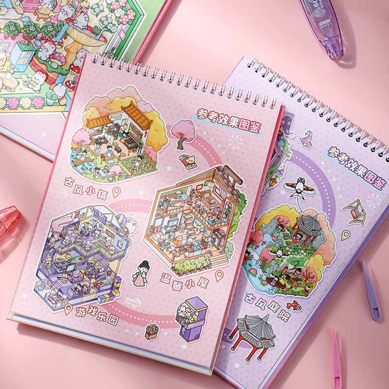 Hopscotch Book 2.0 DIY 3D Sticker Collection 6 Cute Miniature Scenes