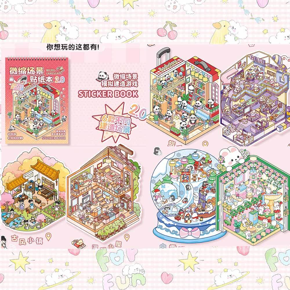 Hopscotch Book 2.0 DIY 3D Sticker Collection 6 Cute Miniature Scenes