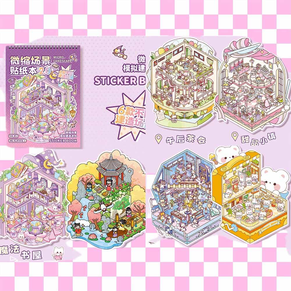 Hopscotch Book 2.0 DIY 3D Sticker Collection 6 Cute Miniature Scenes