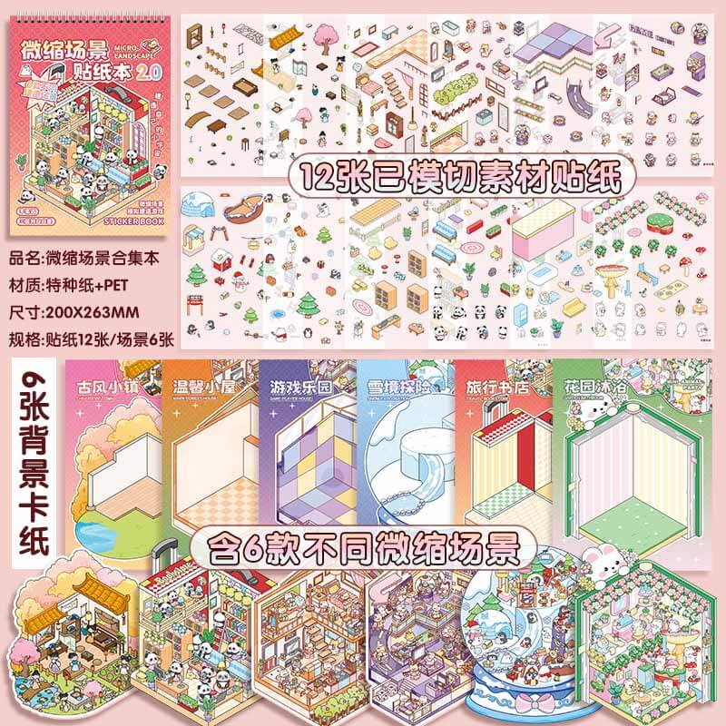 Hopscotch Book 2.0 DIY 3D Sticker Collection 6 Cute Miniature Scenes