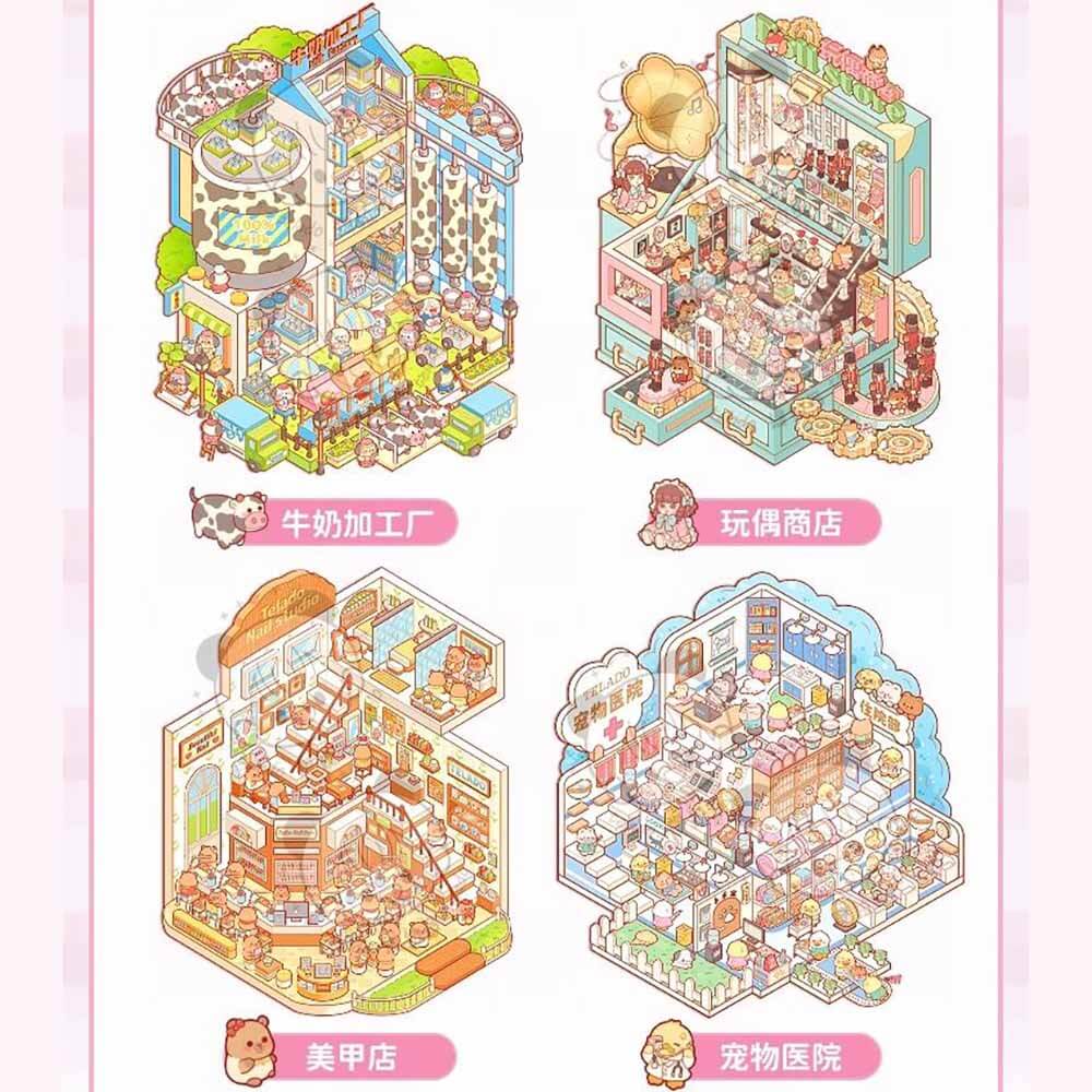 Hopscotch Book 3.0 DIY 3D Sticker Collection 10 Cute Miniature Scenes