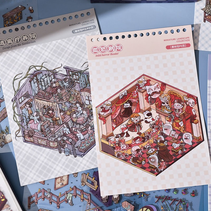 Horror-themed Book 3D Scene Stickers DIY Stickers(L)