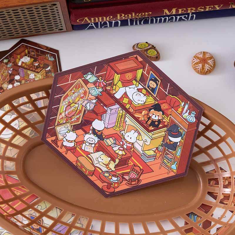 Houses of Magic DIY 3D Scene Stickers 4 Cute Miniature Scenes(S)