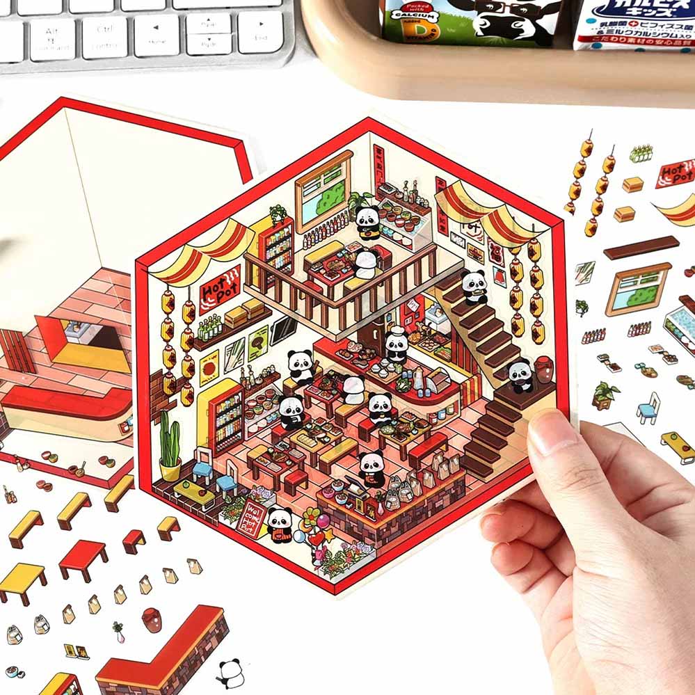 Chocolate Workshop DIY 3D Scene Stickers 4 Cute Miniature Scenes(S)