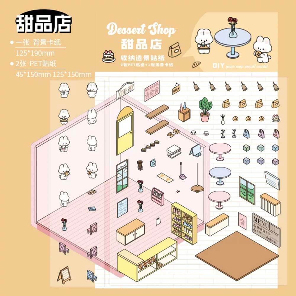 Our Little World DIY 3D Scene Stickers 4 Cute Miniature Scenes