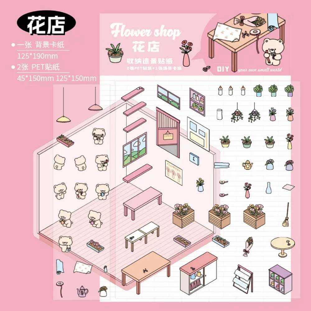 Our Little World DIY 3D Scene Stickers 4 Cute Miniature Scenes