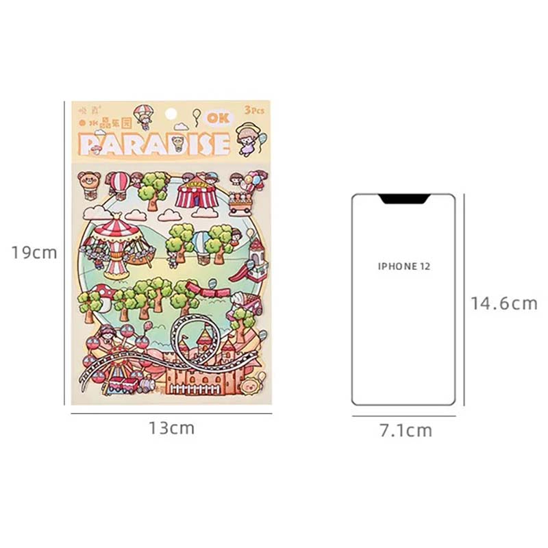 Autocollants de scènes du Royaume des rêves - 4 charmantes scènes miniatures