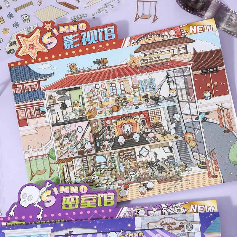 Interactive Theatre DIY 3D Scene Sticker 2 Cute Miniature Scenes