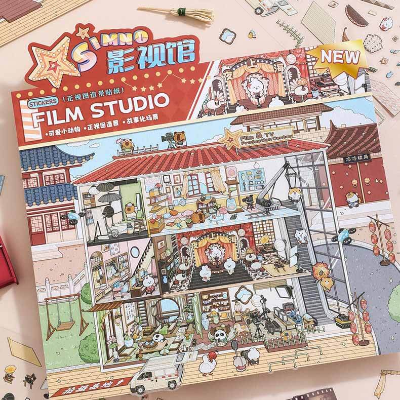 Interactive Theatre DIY 3D Scene Sticker 2 Cute Miniature Scenes(L)