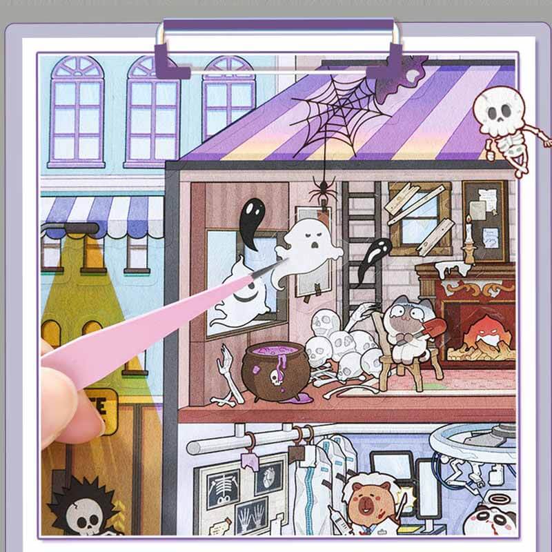 Interactive Theatre DIY 3D Scene Sticker 2 Cute Miniature Scenes(L)