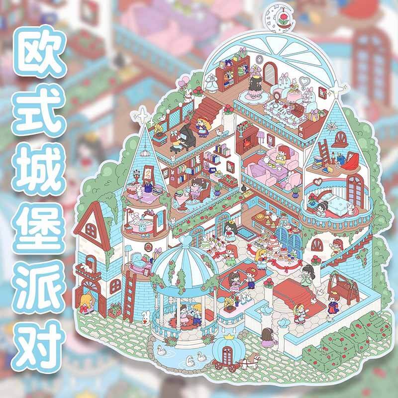 Island Elegance DIY 3D Scene Stickers 2 Cute Miniature Scenes(L)