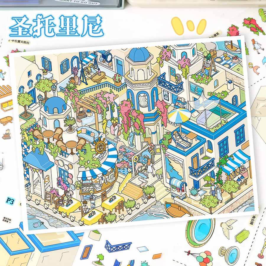 Island Escape DIY 3D Scene Stickers 2 Cute Scenes(L)