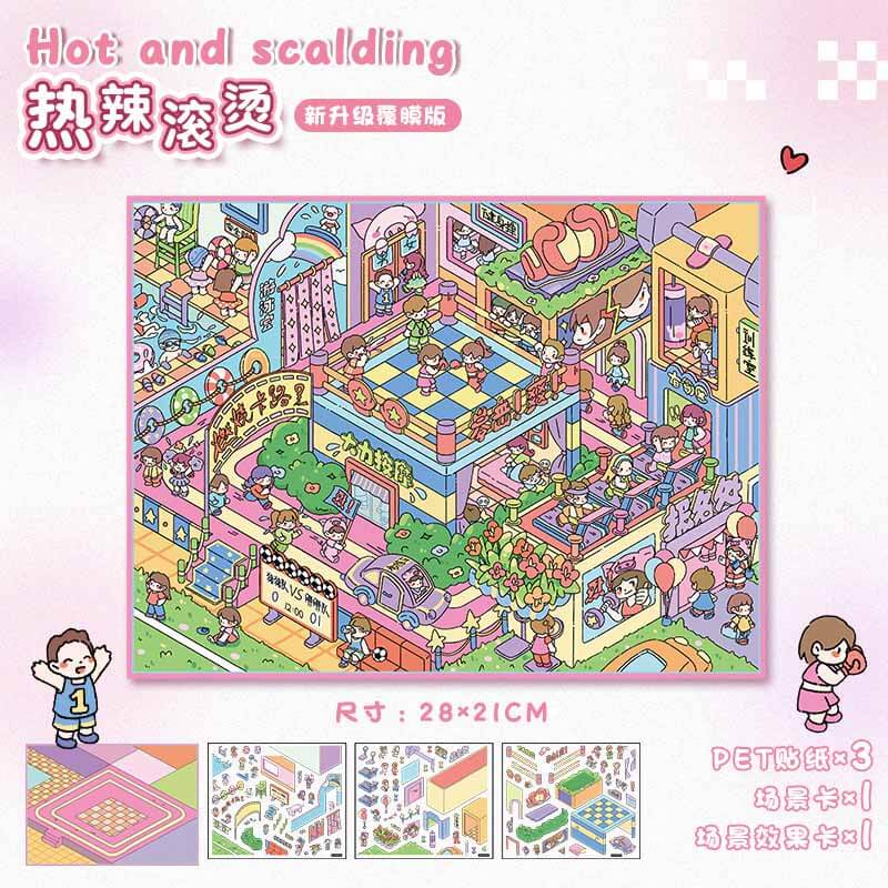 Island Hopping DIY 3D Scene Stickers 2 Cute Miniature Scenes(L)