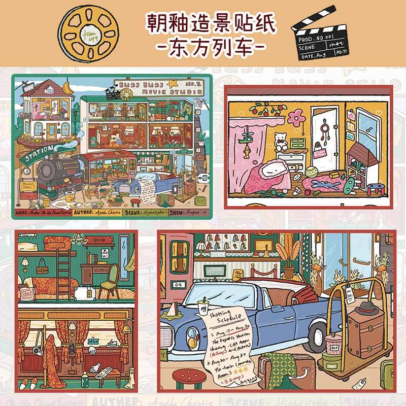 Journey Through Time DIY 3D Scene Stickers 2 Cute Miniature Scenes(L)