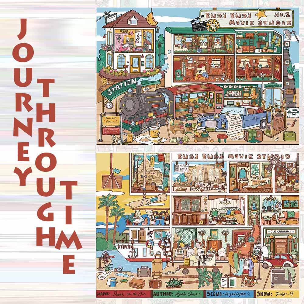 Journey Through Time DIY 3D Scene Stickers 2 Cute Miniature Scenes(L)