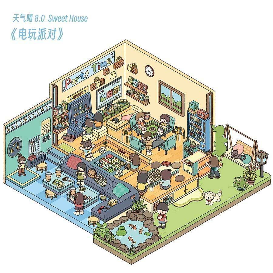 Joyful Home Vibes DIY 3D Scene Stickers 4 Cute Miniature Scenes(L)